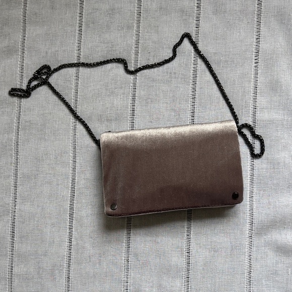 Street Level Handbags - Street Level Velvet Lavender Crossbody/Clutch Bag.